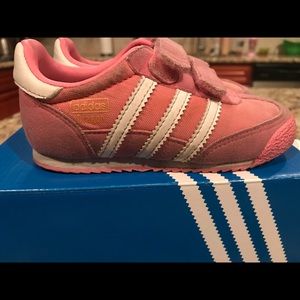 Adidas pink toddler sneakers